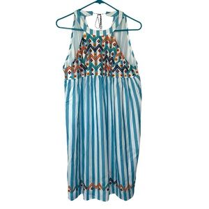 Cupshe Dress Striped Embroidered Size Medium